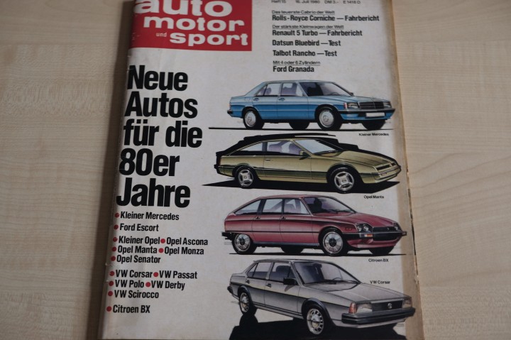 Deckblatt Auto Motor und Sport (15/1980)
